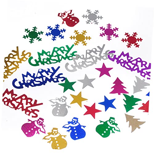 iplusmile Teiliges Weihnachtsdeko mit Buntem Konfetti Glänzende Schneeflocken Schneemänner und Baumformen Wiederverwendbar für Festliche DIY Dekoration zu Weihnachten Hochzeit und Silvester von iplusmile