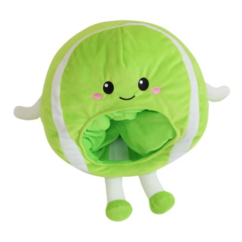 iplusmile Tenniskopfhut Karnevalshut Partyhut Foto Requisiten Anziehhut Niedlicher Plüschhut Tennisball Requisiten Cosplay Partykostümhut Weicher Plüschhut Plüsch Kopfbedeckung Hellgrün Pp von iplusmile