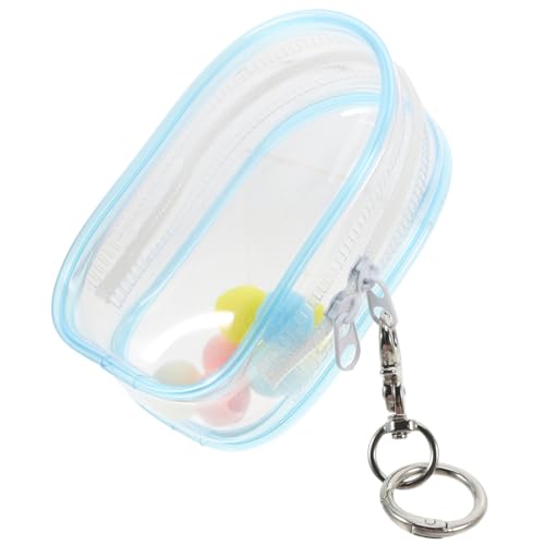 iplusmile Transparente Figuren Display Tasche mit Schlüsselanhänger Tragbare Kleine Aufbewahrungstasche aus Kunststoff und Plüsch Staubdicht Multifunktional für Sammlerstücke und Mini von iplusmile