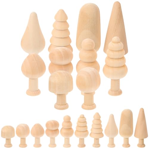 iplusmile Unfertiger Holzbaum zum Selbermachen: 20 Stück Unfertige Weihnachtsbäume aus Holz, Mini-rohling zum Selbermachen, Weihnachtsschmuck von iplusmile