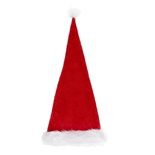 iplusmile Weiche Extra Lange Plüsch Weihnachtsmütze für Erwachsene Komfortabel Festlich und Unisex für Nikolausmützen Weihnachtsfeiern und Festliche Fotorequisiten von iplusmile