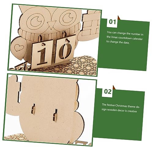 iplusmile Weihnachtlicher Holz Adventskalender Countdown Kalender mit Verstellbaren Zahlen Desktop Deko für Festliche Weihnachts und Neujahrsstimmung Langlebiges DIY für Familienzeit von iplusmile