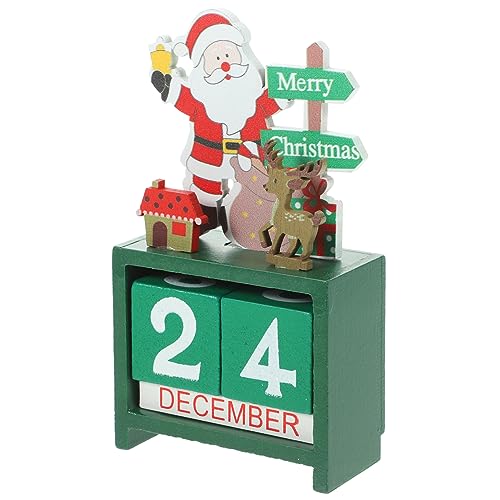 iplusmile Weihnachtlicher Holz Tischkalender Dekorativ Weihnachtsdeko Desktop Kalender Kreatives Xmas für Büro und Zuhause von iplusmile