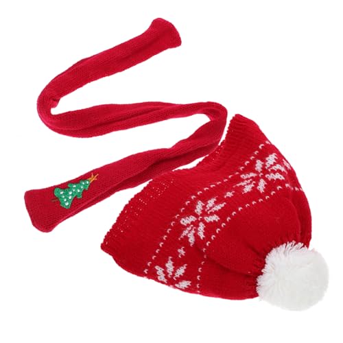 iplusmile Weihnachtlicher Mini Schal und Mütze Rote Schneemann Strickmütze mit Schneeflockenmuster Handgefertigter Weicher Wollschal Festliche Weihnachtsdeko für DIY Basteln und Party iplusmile Weihnachtlicher Mini Schal und Mütze Rote Schneemann Strickmütze mit Schneeflockenmuster Handgefertigter Weicher Wollschal Festliche Weihnachtsdeko für DIY Basteln und Party von iplusmile