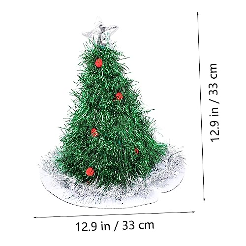 iplusmile Weihnachtlicher Weihnachtsbaum Hut mit Lametta Weihnachtsdeko Party Accessoire für Erwachsene und Weihnachtsfeier Fotorequisite von iplusmile