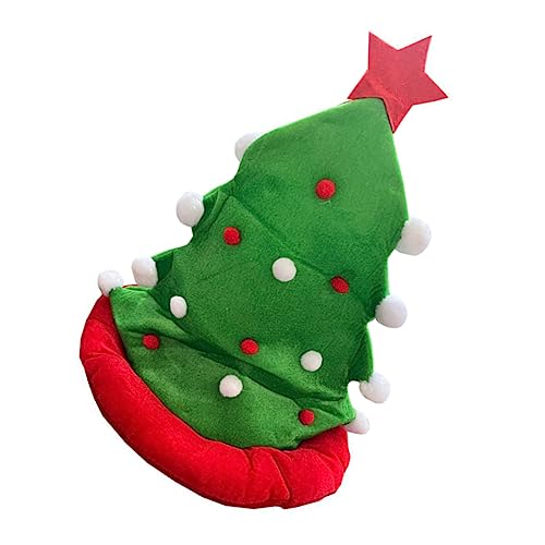 iplusmile Weihnachtsmütze mit Weihnachtsbaum Design Leichter Bequemer Festhut mit und Weißem Kugelanhänger für Weihnachtsfeiern Cosplay und Festliche Familienfeiern von iplusmile