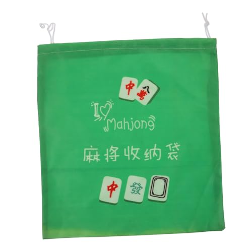 iplusmile Wiederverwendbare Mahjong Aufbewahrungstasche mit Kordelzug Leichter Großer Stoffbeutel für Mahjong Spielzubehör Tragbarer Organizer für Reisen und Spielabende von iplusmile