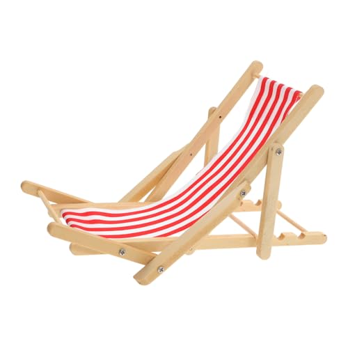 iplusmile süße Kissen bürodekoration Strandstuhl-Modell Puppenhaus Strandstuhl Miniaturmöbel Strandstuhl Strandatmosphäre Dekoration plüschig Lunchbox für Jungs Mini-Kokosspielzeug Stoff rot von iplusmile