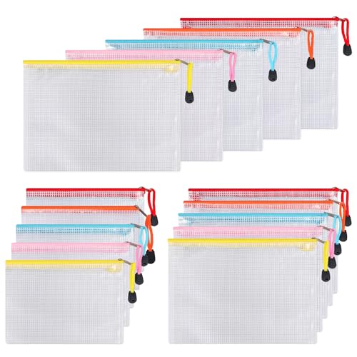 15 Pack Dokumententasche A4+A5+A6 Set, ipow Reißverschlussbeutel Mesh Taschen Set Zipper Beutel für Datei, Papier, Dokumente, Kosmetika und Reiseutensilien 15 Pack Dokumententasche A4+A5+A6 Set, ipow Reißverschlussbeutel Mesh Taschen Set Zipper Beutel für Datei, Papier, Dokumente, Kosmetika und Reiseutensilien von ipow
