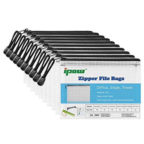 Ipow Dokumententasche Mesh Beutel Perfekt für Büro Dokumenten und Reiseutensilien zu organisieren … (10 Pack Größe A6) von ipow