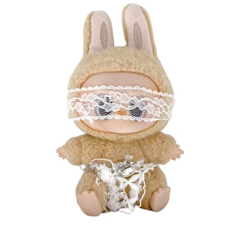 2025 Labubu Kleidung für Puppe (keine Puppe), handgefertigtes Häkelset für 17 cm große Puppe, Kleidung für Labubu, Premium-Labubu-Outfit mit Zubehör, stilvolle Labubu-Kleidung für Puppe (weiß) von isasaka