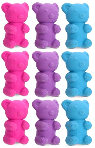iscream Yummy Gummys 3D-Radiergummi-Set in Mini-Dose, Rosa, Violett und Blau, 9-teilig von iscream