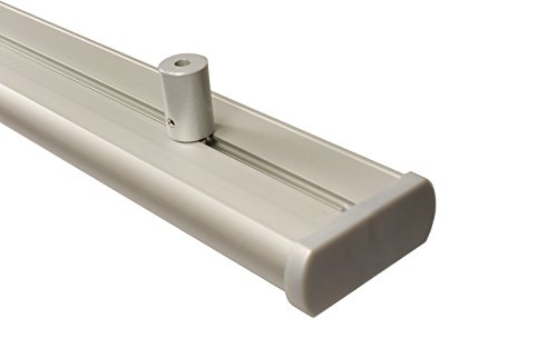 Aluminium Gardinenschiene 3 läufig in alu silber mit Deckenträgern, 220 cm (2 x 110 cm) von iso-design