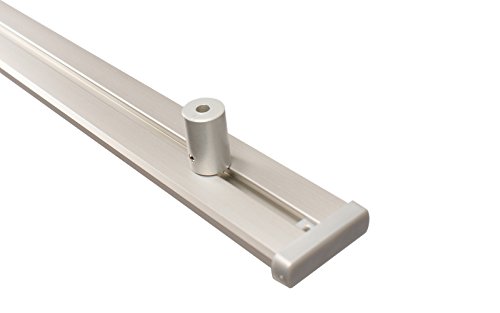 Gardinenschienen 2 läufig aus Aluminium in alu silber mit Deckenträger, 140 cm Gardinenschienen 2 läufig aus Aluminium in alu silber mit Deckenträger, 140 cm von iso-design