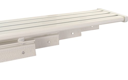 Gardinenschienen Set weiß, Schiene vorgebohrt 4 läufig aus Aluminium mit Kunststoff Paneelwagen, 200 cm von iso-design
