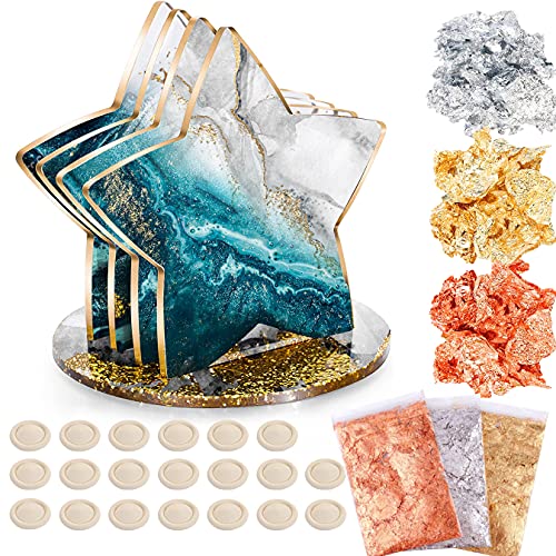 Untersetzer Silikonformen Epoxidharz, 5 Stück Epoxidharz Formen, DIY Untersetzer Silikon Formen Gießformen, DIY Set Kunstharz Gießen, Art Achat Tassenmatten mit Goldfolie und Fingerschutz Untersetzer Silikonformen Epoxidharz, 5 Stück Epoxidharz Formen, DIY Untersetzer Silikon Formen Gießformen, DIY Set Kunstharz Gießen, Art Achat Tassenmatten mit Goldfolie und Fingerschutz von iteaauk