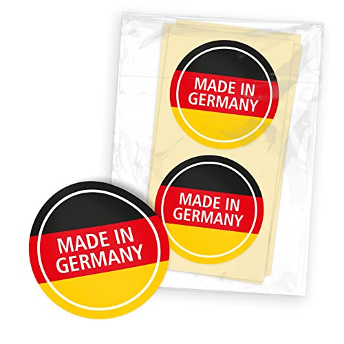 24 x itenga Aufkleber Sticker Etikett mit Text Made in Germany rund 4cm selbstklebend von itenga