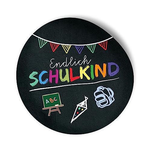 24 x itenga Sticker Aufkleber Etikett Schulanfang Einschulung Ich werde eingeschult (Endlich Schulkind SCHWARZ) von itenga