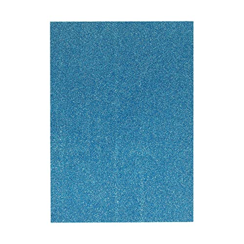 Glitzer Moosgummi Platte - DIN A4 - 1 Bogen Moosgummi Glitzer - Schaumgummi Basteln - Schaumstoff zum Basteln (Moosgummi HELLBLAU) von itenga