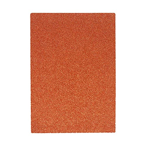 Glitzer Moosgummi Platte - DIN A4 - 1 Bogen Moosgummi Glitzer - Schaumgummi Basteln - Schaumstoff zum Basteln (Moosgummi ORANGE) von itenga