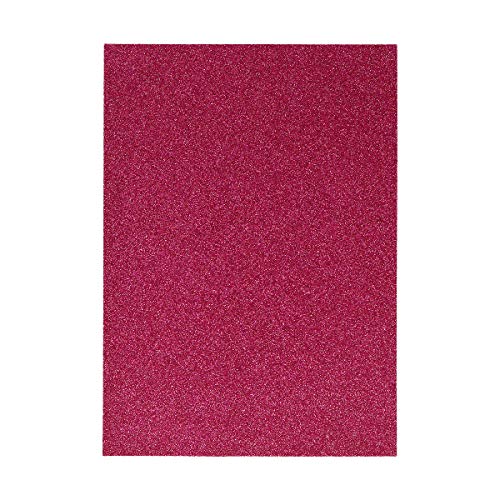 Glitzer Moosgummi Platte - DIN A4 - MAGENTA / PINK - 1 Bogen von itenga