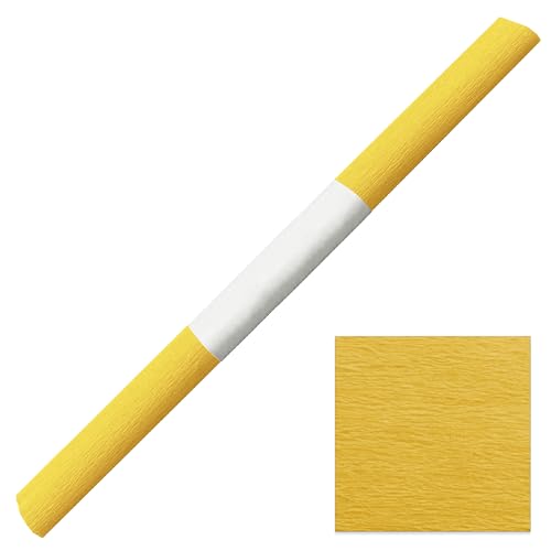 Krepppapier wasserfest 50x250cm - 1 Rolle farbfest Färbt nicht ab bei Kontakt mit Wasser (gelb) von itenga