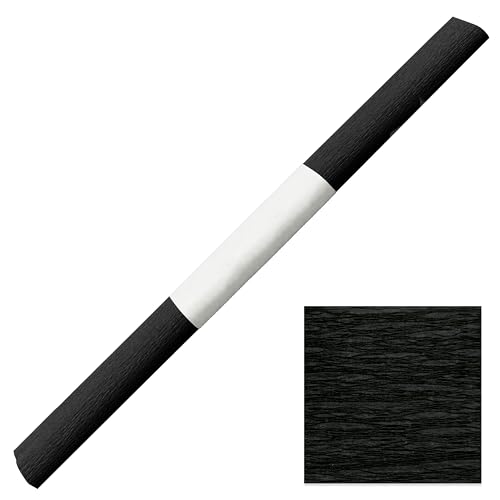 Krepppapier wasserfest 50x250cm - 1 Rolle farbfest Färbt nicht ab bei Kontakt mit Wasser (schwarz) von itenga