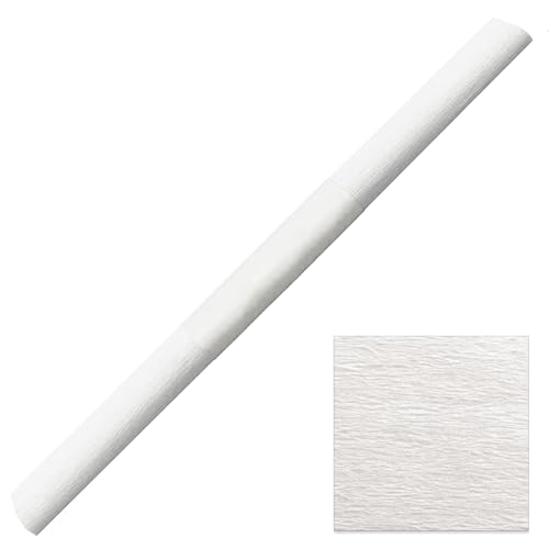 Krepppapier wasserfest 50x250cm - 1 Rolle farbfest Färbt nicht ab bei Kontakt mit Wasser (weiss) von itenga