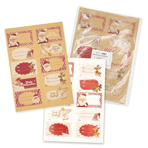 itenga 100x Geschenkaufkleber Frohe Weihnachten Aufkleber Kraftpapier rechteckig 35x55mm beschreibbar für kurze Texte Namensschild Geschenkeaufkleber Etikett Sticker itenga 100x Geschenkaufkleber Frohe Weihnachten Aufkleber Kraftpapier rechteckig 35x55mm beschreibbar für kurze Texte Namensschild Geschenkeaufkleber Etikett Sticker von itenga