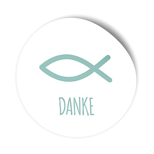 itenga 100x Sticker Aufkleber I Fisch Danke WEISS türkis I zum Basteln von Gastgeschenken I Taufe Kommunion Konfirmation Firmung I 4cm rund für Jungen und Mädchen itenga 100x Sticker Aufkleber I Fisch Danke WEISS türkis I zum Basteln von Gastgeschenken I Taufe Kommunion Konfirmation Firmung I 4cm rund für Jungen und Mädchen von itenga