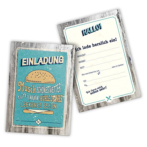 itenga 12 x Postkarte Einladung BBQ Retro Grillparty Geburtstag Burger Vintage 50s 60s DIN A6 hoch itenga 12 x Postkarte Einladung BBQ Retro Grillparty Geburtstag Burger Vintage 50s 60s DIN A6 hoch von itenga