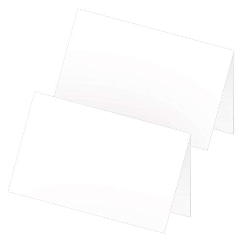itenga 24 x Tischkarten Platzkarten Namensschild Aufsteller Neutral Weiß Blanko Hochzeit Geburtstag Feier Tischdeko von itenga
