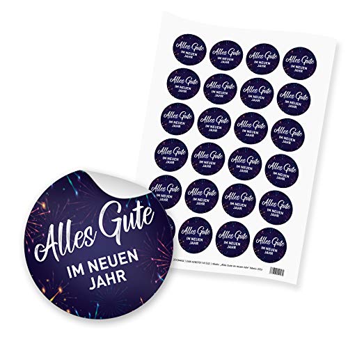 itenga 24x Sticker Aufkleber Alles Gute im neuen Jahr Silvester Neujahr Grüsse rund 4cm auf DIN A4 Bogen itenga 24x Sticker Aufkleber Alles Gute im neuen Jahr Silvester Neujahr Grüsse rund 4cm auf DIN A4 Bogen von itenga