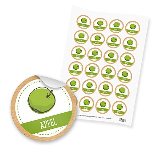 itenga 24x Sticker Aufkleber Apfel Marmelade Konfitüre Likör Etikett für Einmachgläser Weckgläser von itenga