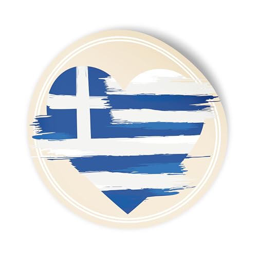 itenga 24x Sticker Aufkleber GRIECHENLAND rund 4cm aus Papier I Scrapbooking I selbstklebend I Deko-Sticker für Mottoparty, Geschenke, DIY, Basteln I Aufkleber im Herz-Design in griechischer Flagge itenga 24x Sticker Aufkleber GRIECHENLAND rund 4cm aus Papier I Scrapbooking I selbstklebend I Deko-Sticker für Mottoparty, Geschenke, DIY, Basteln I Aufkleber im Herz-Design in griechischer Flagge von itenga