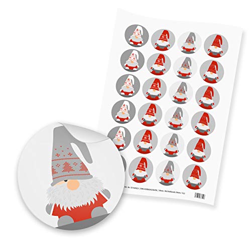 itenga 24x Sticker Aufkleber Motiv Wichtelbande Figuren Weihnachten Adventskalender Geschenke Dekoration von itenga