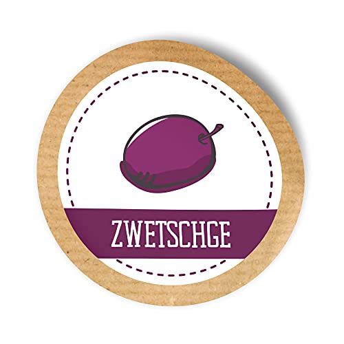 itenga 24x Sticker Aufkleber Zwetschge Marmelade Konfitüre Likör Etikett für Einmachgläser Weckgläser Flaschen von itenga