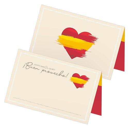 itenga 48x Tischkarten Platzkarten Spanien | Motiv mit spanischer Flagge von itenga