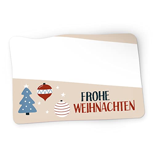 itenga 50x Geschenkaufkleber Frohe Weihnachten Aufkleber rechteckig beschriftbar für kurze Texte Namensschild Geschenkeaufkleber Etikett Sticker (Motiv Baumschmuck) von itenga