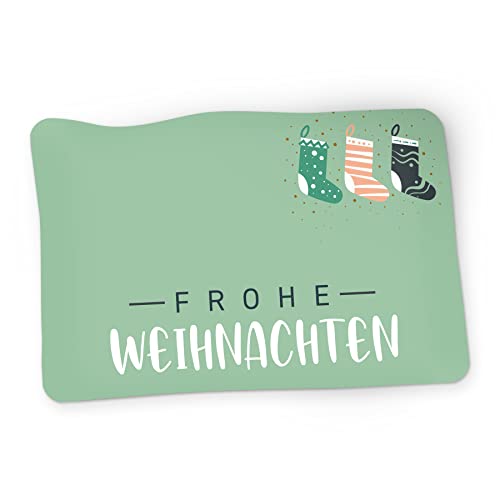 itenga 50x Geschenkaufkleber Frohe Weihnachten Aufkleber rechteckig beschriftbar für kurze Texte Namensschild Geschenkeaufkleber Etikett Sticker (Motiv Socken) von itenga