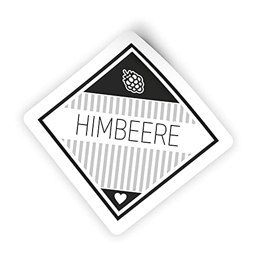 itenga 50x Marmeladen Etikett Himbeere Aufkleber Sticker modern schwarz weiß selbstklebend für Marmelade Einmachgläser Geschenke - 4,5x4,5cm itenga 50x Marmeladen Etikett Himbeere Aufkleber Sticker modern schwarz weiß selbstklebend für Marmelade Einmachgläser Geschenke - 4,5x4,5cm von itenga