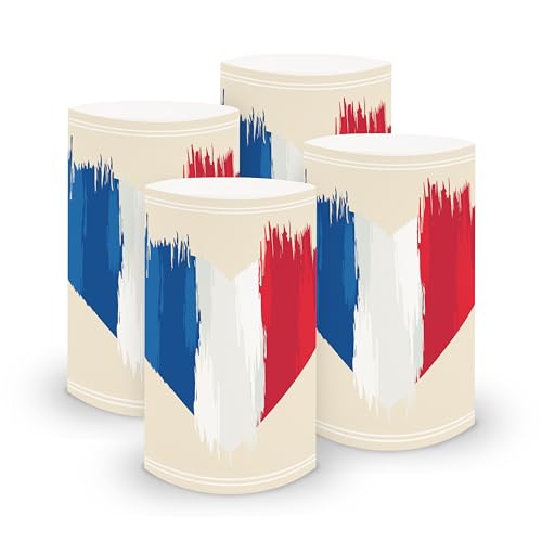 itenga 6X Windlicht Tischlicht aus Folie I Ländermotive Frankreich I 10,0 x 21,0 cm I ideal als Tischdeko I geeignet für Teelichter oder LED-Kerzen (Frankreich - Flagge) von itenga