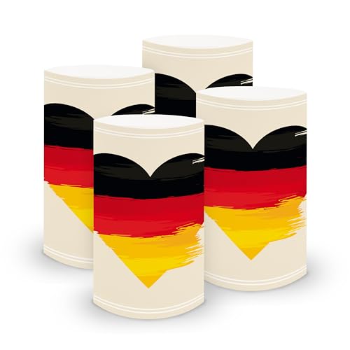 itenga 6X Windlicht Tischlicht aus Folie I Ländermotive I 10,0 x 21,0 cm I ideal als Tischdeko I geeignet für Teelichter oder LED-Kerzen (Deutschland - Flagge) von itenga