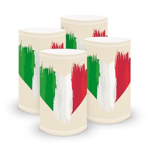 itenga 6X Windlicht Tischlicht aus Folie I Ländermotive I 10,0 x 21,0 cm I ideal als Tischdeko I geeignet für Teelichter oder LED-Kerzen (Italien - Flagge) von itenga
