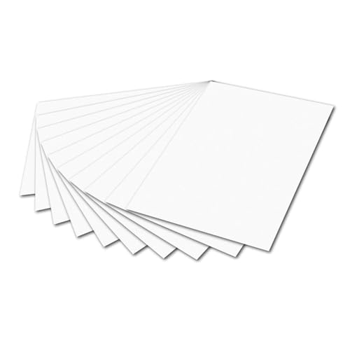 itenga Fotokarton 10 Blatt 100x70 cm 300 g/qm - Tonkarton Bastelpapier riesiger Bogen 1m x 0,7m durchgefärbt zum kreativen Gestalten und Basteln (Hochweiß) von itenga