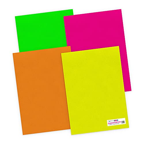 itenga Fotokarton 10 Blatt A4 300 g/qm - Tonpapier Tonkarton Druckerpapier Bastelpapier Bogen durchgefärbt zum kreativen Gestalten und Basteln (neon) von itenga