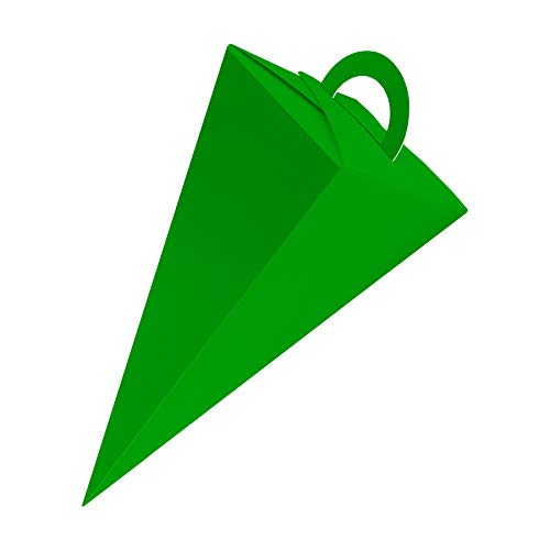 itenga Geschenktüten I Schultüten verschließbar mit Griff 14 cm aus Karton zum Befüllen - als Geschenkverpackung Gastgeschenk Dekoration Mitbringsel Give Away (10 Stück, Grün) von itenga