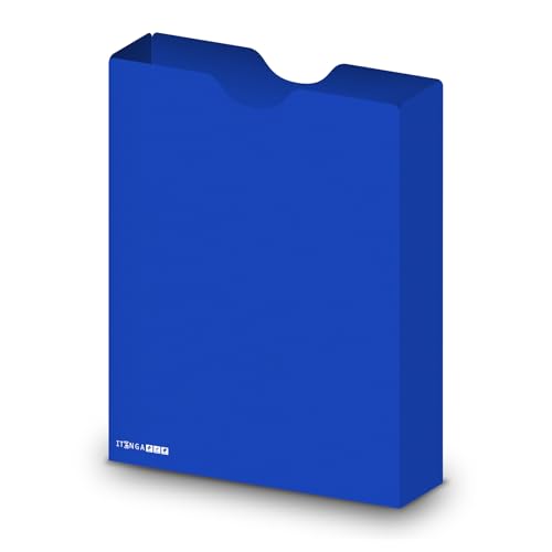 itenga Heftbox DIN A4 – Aufbewahrungsbox für Hefte & Blöcke | aus extra stabilem 0,7mm PP Kunststoff | flach geliefert, faltbar | Schutzbox für Schule, Studium & Büro (blau) von itenga