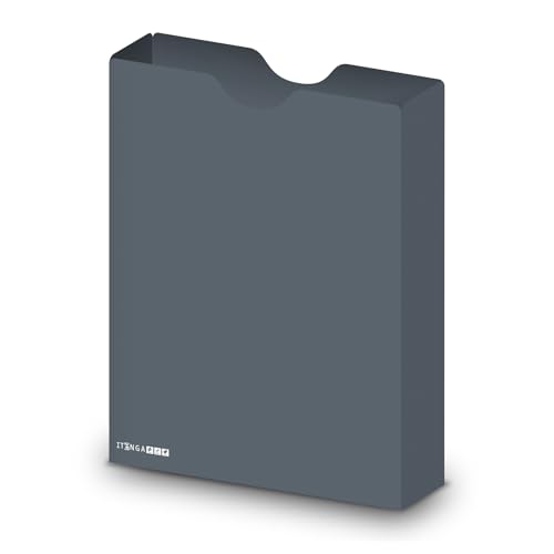itenga Heftbox DIN A4 – Aufbewahrungsbox für Hefte & Blöcke | aus extra stabilem 0,7mm PP Kunststoff | flach geliefert, faltbar | Schutzbox für Schule, Studium & Büro (grau) von itenga