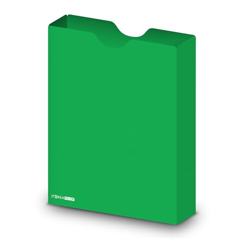 itenga Heftbox DIN A4 – Aufbewahrungsbox für Hefte & Blöcke | aus extra stabilem 0,7mm PP Kunststoff | flach geliefert, faltbar | Schutzbox für Schule, Studium & Büro (grün) von itenga